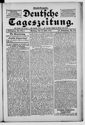 Deutsche Tageszeitung on Jun 21, 1897