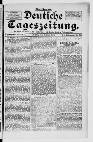 Deutsche Tageszeitung vom 09.07.1897
