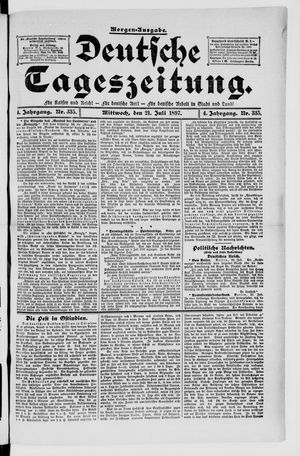 Deutsche Tageszeitung vom 21.07.1897