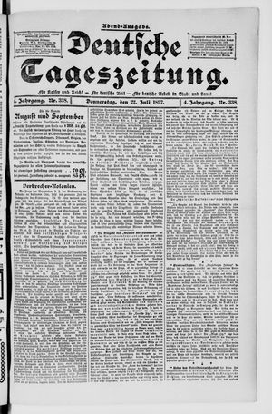 Deutsche Tageszeitung vom 22.07.1897