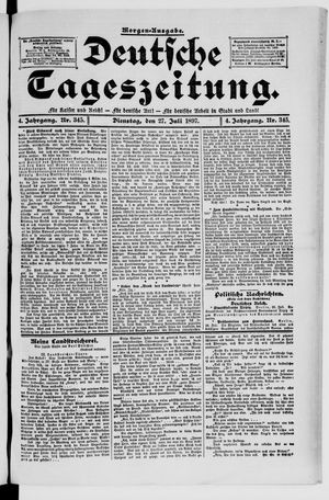 Deutsche Tageszeitung vom 27.07.1897