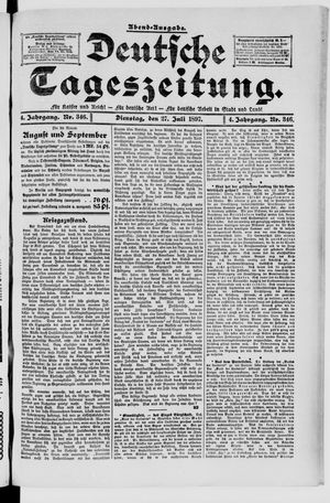 Deutsche Tageszeitung vom 27.07.1897