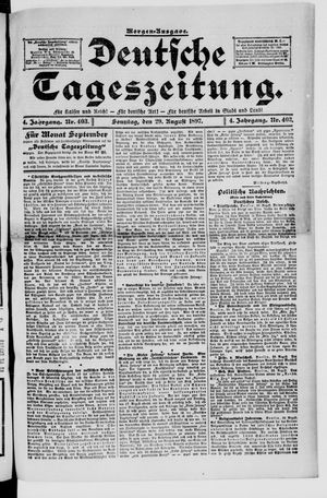 Deutsche Tageszeitung on Aug 29, 1897