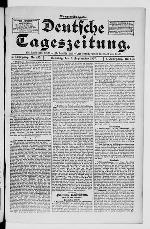 Deutsche Tageszeitung vom 05.09.1897