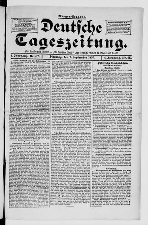 Deutsche Tageszeitung vom 07.09.1897