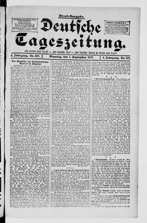 Deutsche Tageszeitung vom 07.09.1897
