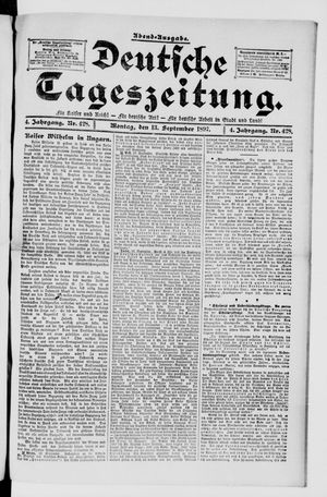 Deutsche Tageszeitung on Sep 13, 1897