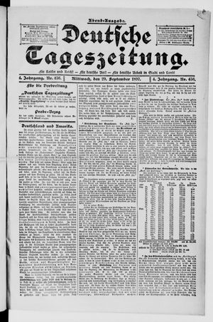 Deutsche Tageszeitung vom 29.09.1897