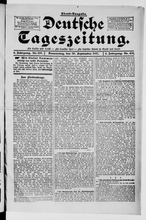 Deutsche Tageszeitung vom 30.09.1897