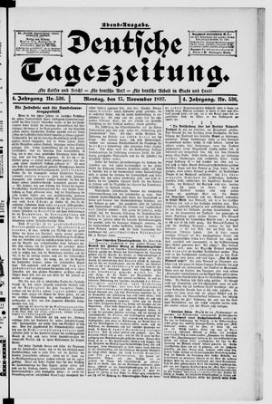 Deutsche Tageszeitung on Nov 15, 1897