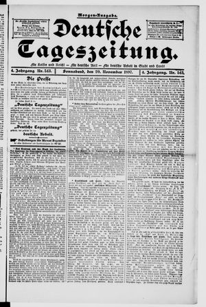 Deutsche Tageszeitung vom 20.11.1897