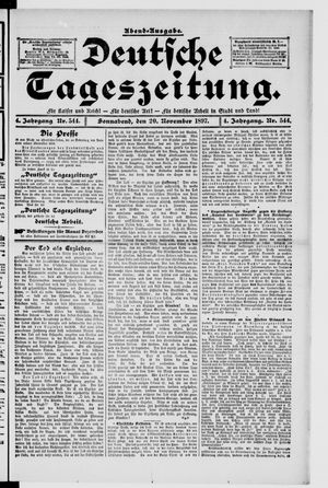 Deutsche Tageszeitung vom 20.11.1897