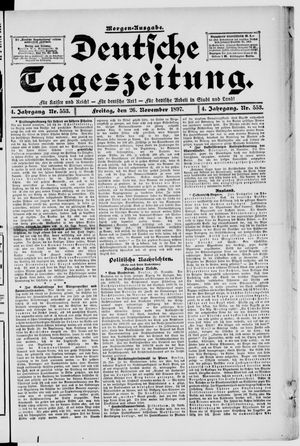 Deutsche Tageszeitung vom 26.11.1897