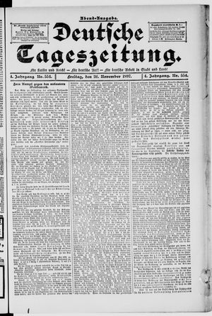 Deutsche Tageszeitung vom 26.11.1897