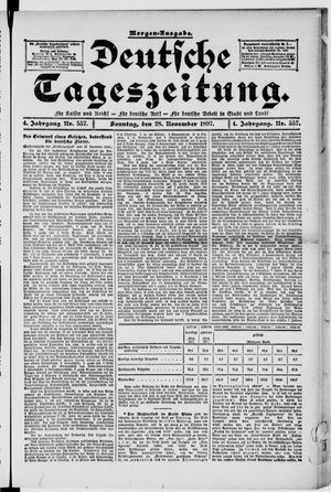 Deutsche Tageszeitung vom 28.11.1897