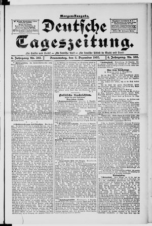 Deutsche Tageszeitung vom 02.12.1897