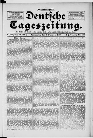 Deutsche Tageszeitung vom 02.12.1897