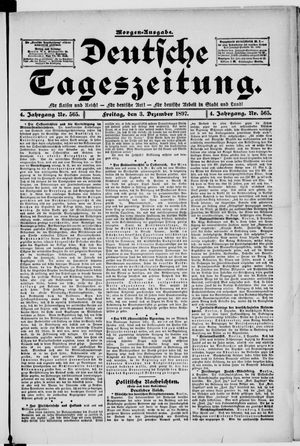 Deutsche Tageszeitung on Dec 3, 1897