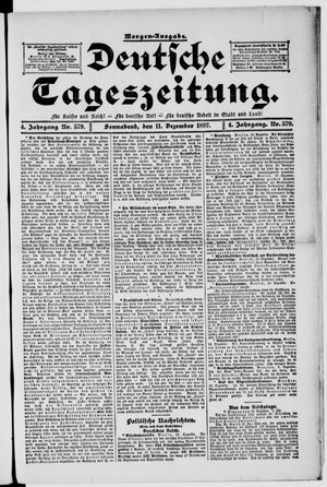 Deutsche Tageszeitung vom 11.12.1897