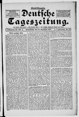 Deutsche Tageszeitung vom 11.12.1897