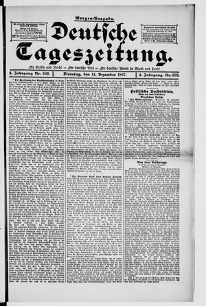 Deutsche Tageszeitung vom 14.12.1897