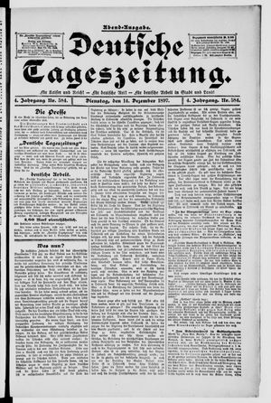Deutsche Tageszeitung vom 14.12.1897