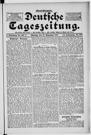 Deutsche Tageszeitung vom 27.12.1897