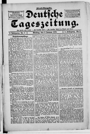 Deutsche Tageszeitung vom 03.01.1898