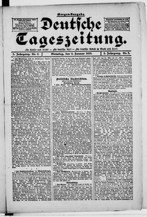 Deutsche Tageszeitung vom 04.01.1898