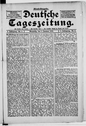 Deutsche Tageszeitung vom 04.01.1898