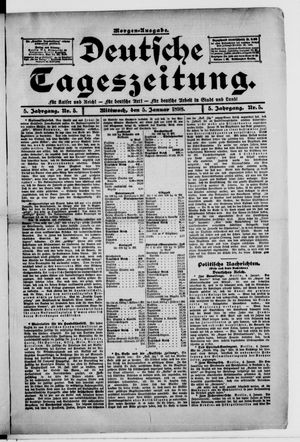 Deutsche Tageszeitung vom 05.01.1898