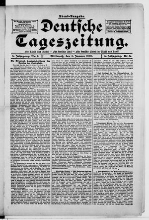 Deutsche Tageszeitung vom 05.01.1898