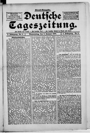 Deutsche Tageszeitung vom 06.01.1898