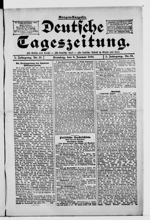Deutsche Tageszeitung vom 09.01.1898