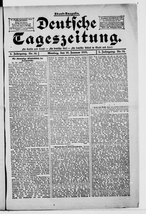 Deutsche Tageszeitung on Jan 10, 1898