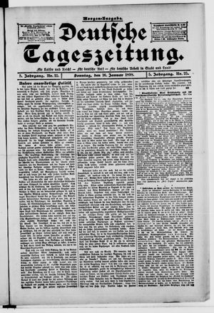 Deutsche Tageszeitung vom 16.01.1898