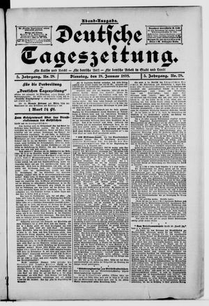 Deutsche Tageszeitung on Jan 18, 1898