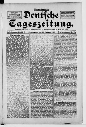 Deutsche Tageszeitung vom 20.01.1898