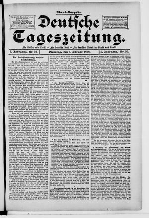 Deutsche Tageszeitung vom 01.02.1898