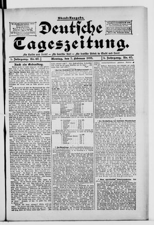 Deutsche Tageszeitung vom 07.02.1898