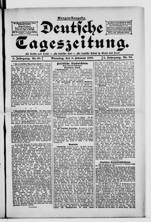 Deutsche Tageszeitung vom 08.02.1898