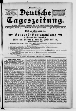 Deutsche Tageszeitung on Feb 9, 1898