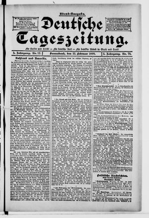 Deutsche Tageszeitung vom 12.02.1898