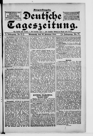 Deutsche Tageszeitung vom 16.02.1898