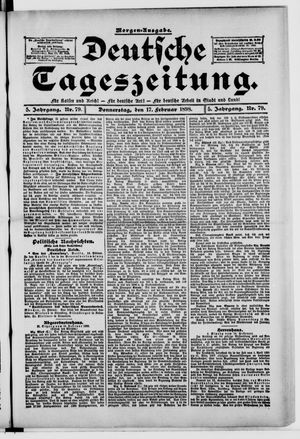 Deutsche Tageszeitung vom 17.02.1898