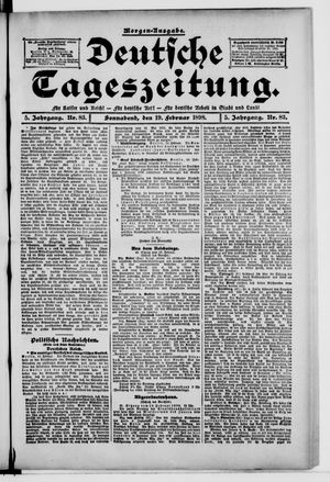 Deutsche Tageszeitung vom 19.02.1898