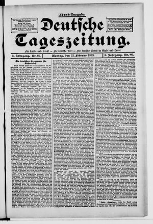 Deutsche Tageszeitung on Feb 21, 1898