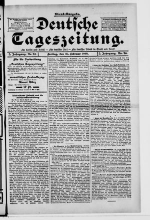 Deutsche Tageszeitung on Feb 25, 1898