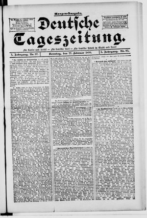 Deutsche Tageszeitung vom 27.02.1898