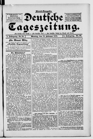 Deutsche Tageszeitung vom 28.02.1898
